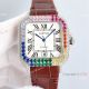 Swiss Copy Cartier Santos 100 Full Iced Rainbow Watches Black Roman 40mm (6)_th.jpg